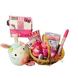 Hello kitty gift bundle soft adorable 4050 hello Easter pink throw, squishmallow